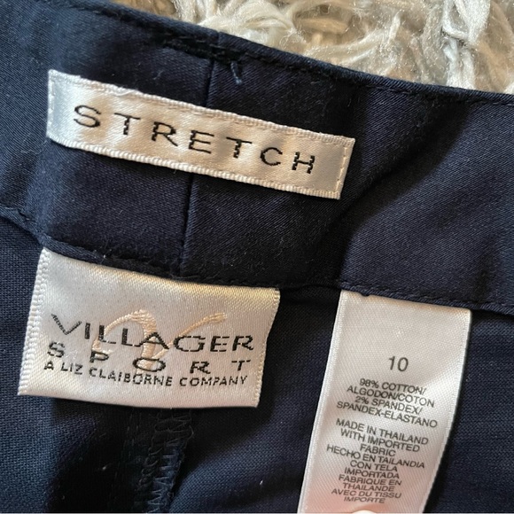 Villager Sport A Liz Claiborne Company women’s size 10 stretch pant navy blue - Picture 4 of 6